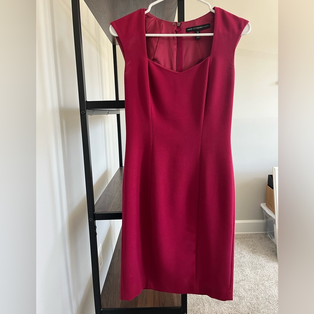 White House Black Market Magenta Sweetheart Neckline Cocktail Dress Size 00